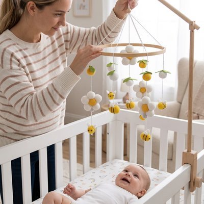 Mobile bébé | Rotation Apaisante - Libremh