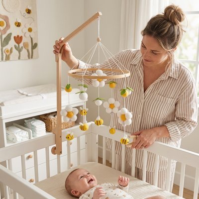 Mobile bébé | Rotation Apaisante - Libremh